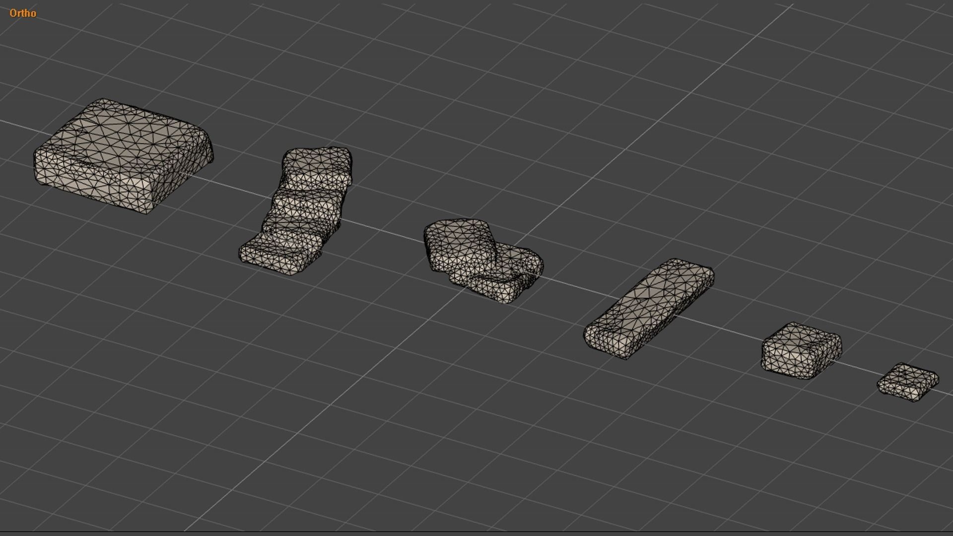 Stone Platforms - Moss 1 Low-poly 3D model_14