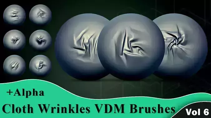 Cloth Wrinkles VDM Brushes and Alpha Vol 6
