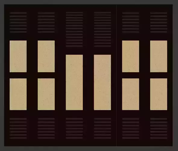 Sliding door Low-poly 3D model