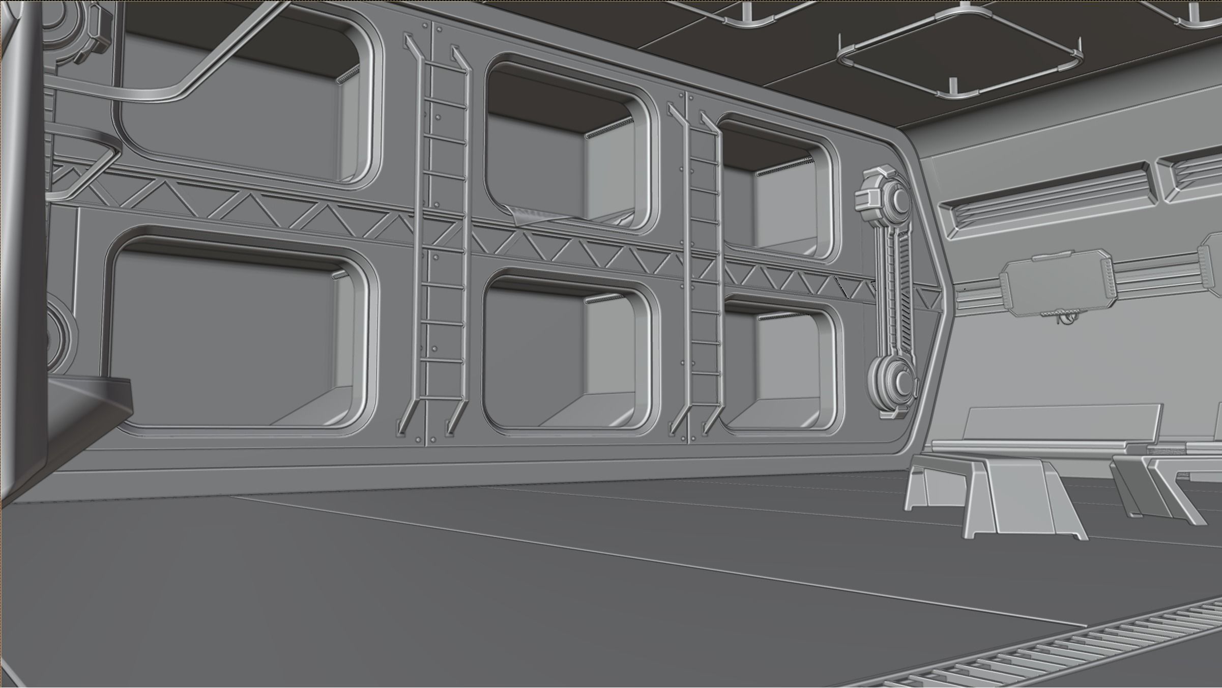Cyberpunk Scene v9 - The Prison 3D model_5