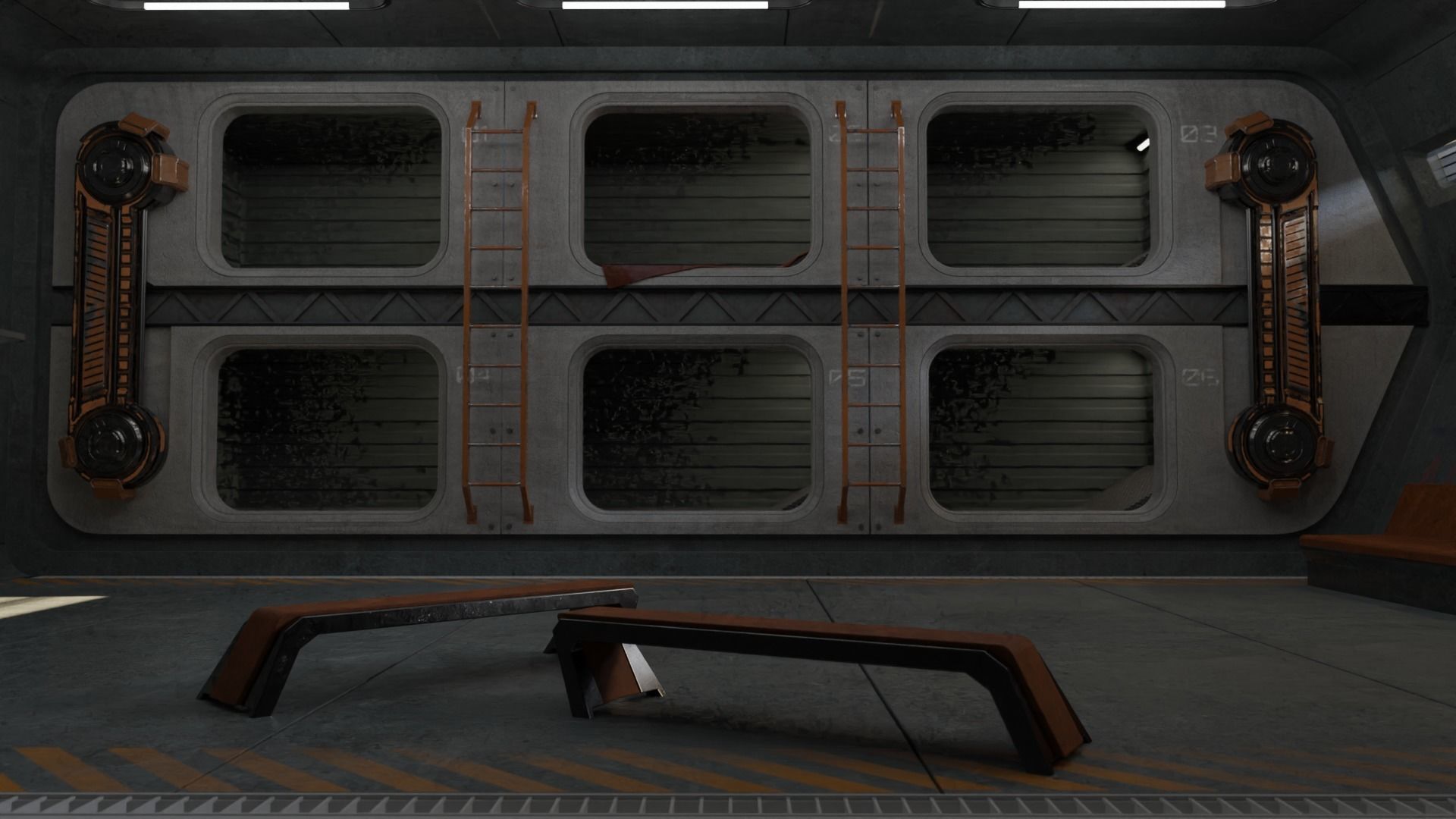 Cyberpunk Scene v9 - The Prison 3D model_4