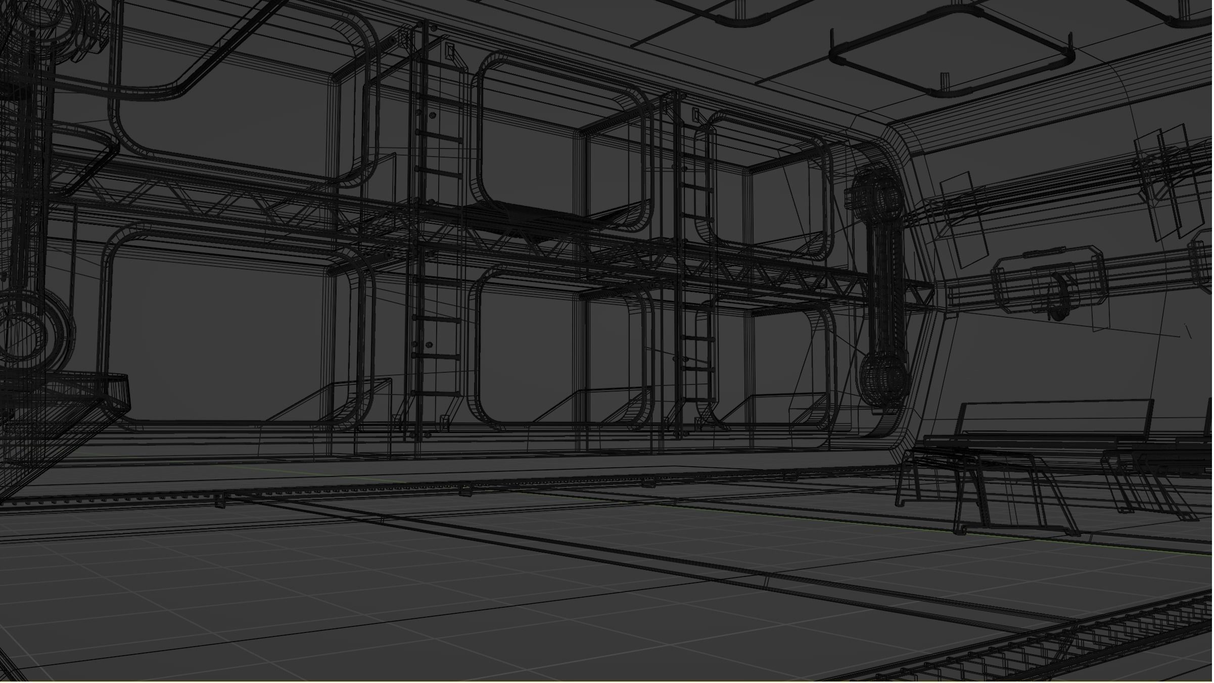 Cyberpunk Scene v9 - The Prison 3D model_6