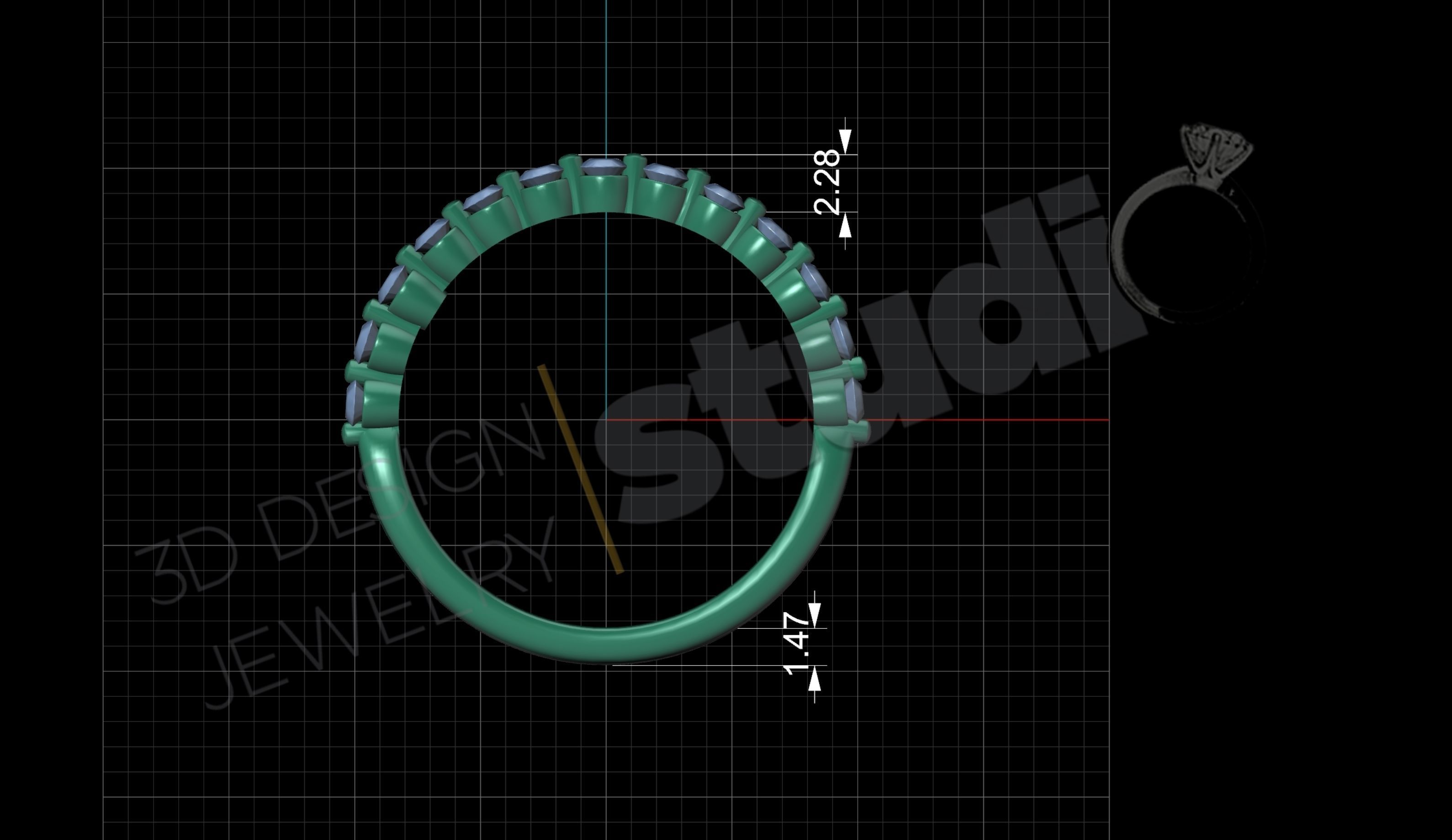 Brilliant diamond ring 3d model 3D print model_4