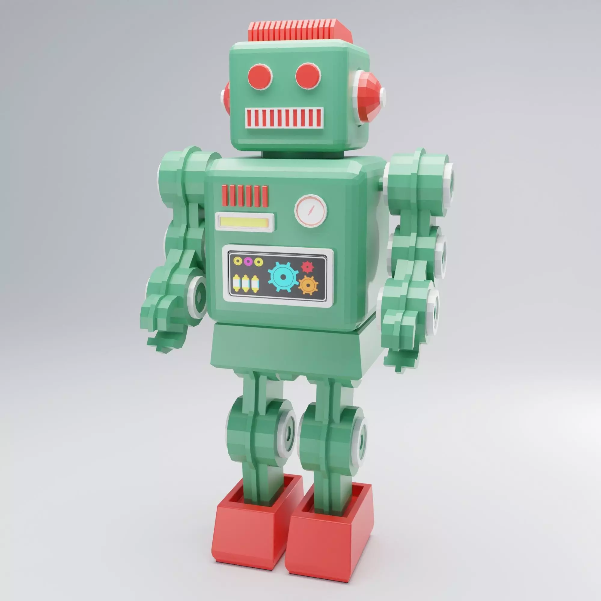 Vintage tin robot RTR-1019 model Low-poly 3D model