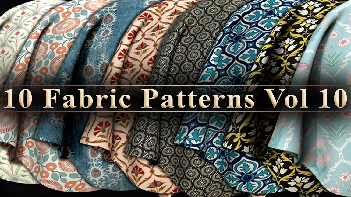10 Fabric Patterns Vol 10 Low-poly 3D model_0