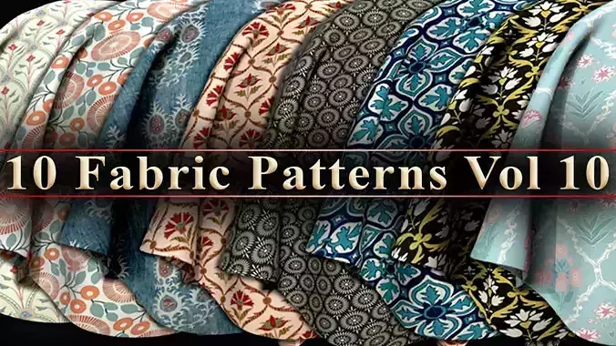 10 Fabric Patterns Vol 10 Low-poly 3D model