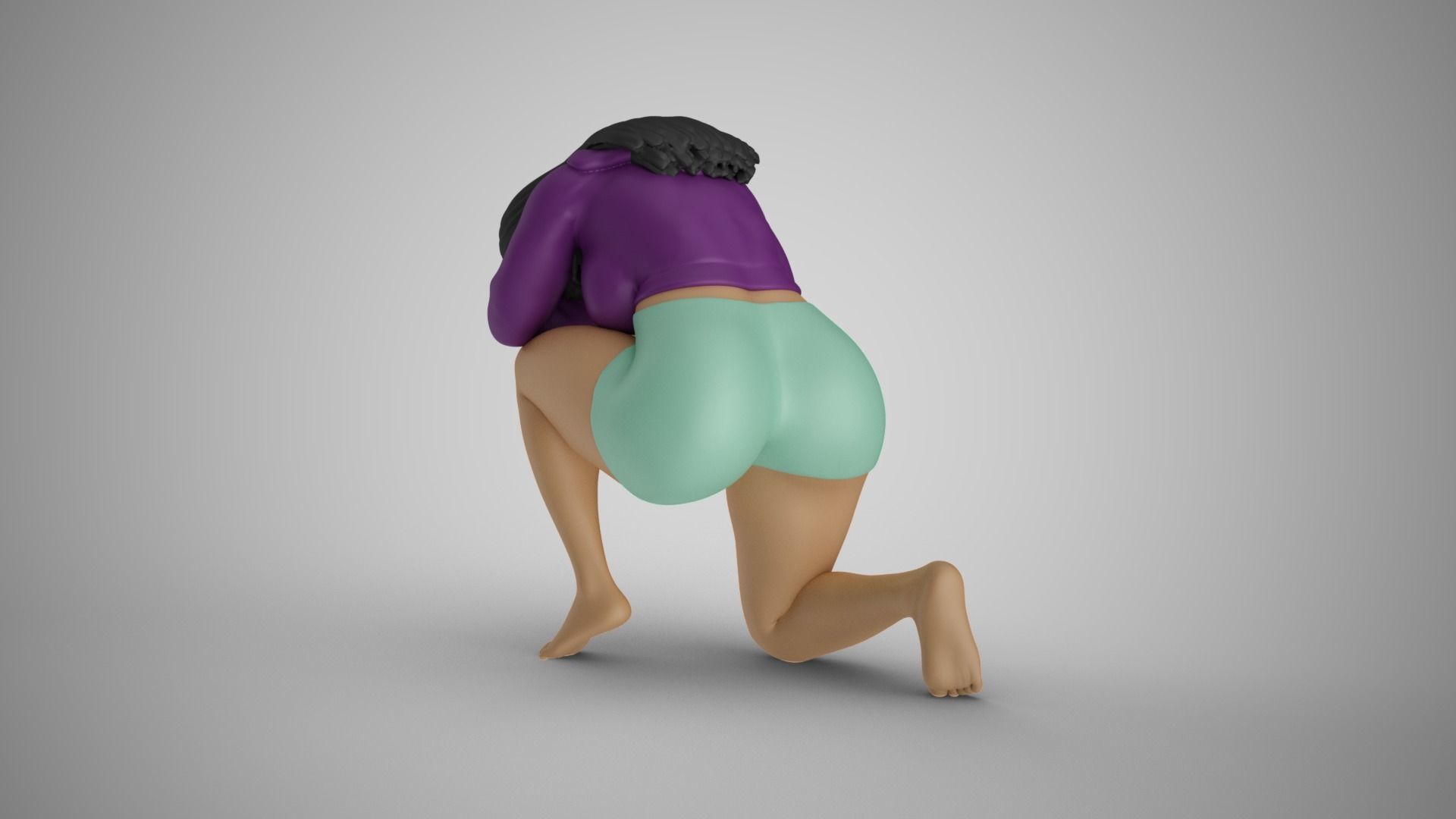 Exhausted Girl 3D print model_7