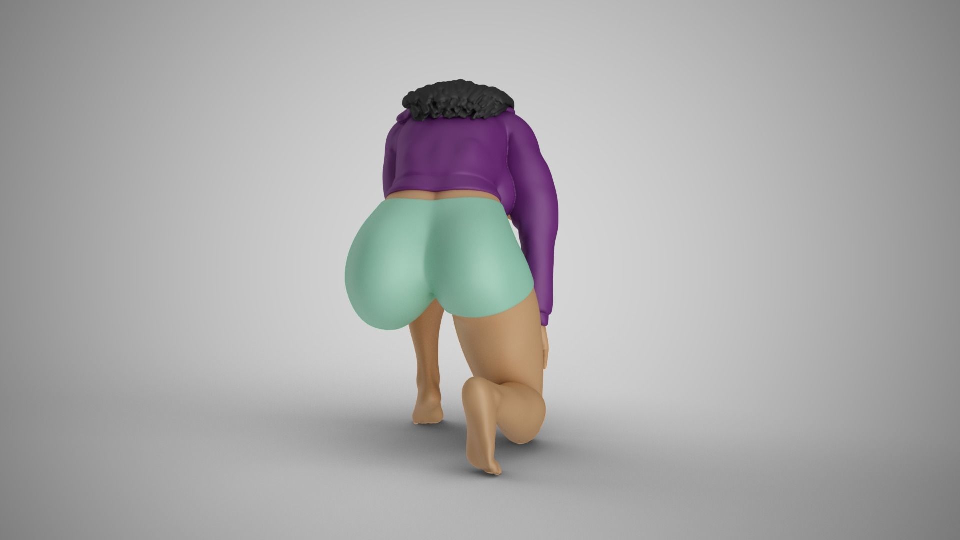 Exhausted Girl 3D print model_6