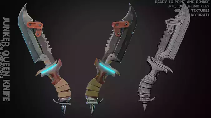 Overwatch 2 Junker Queen Knife for Cosplay 3D print model