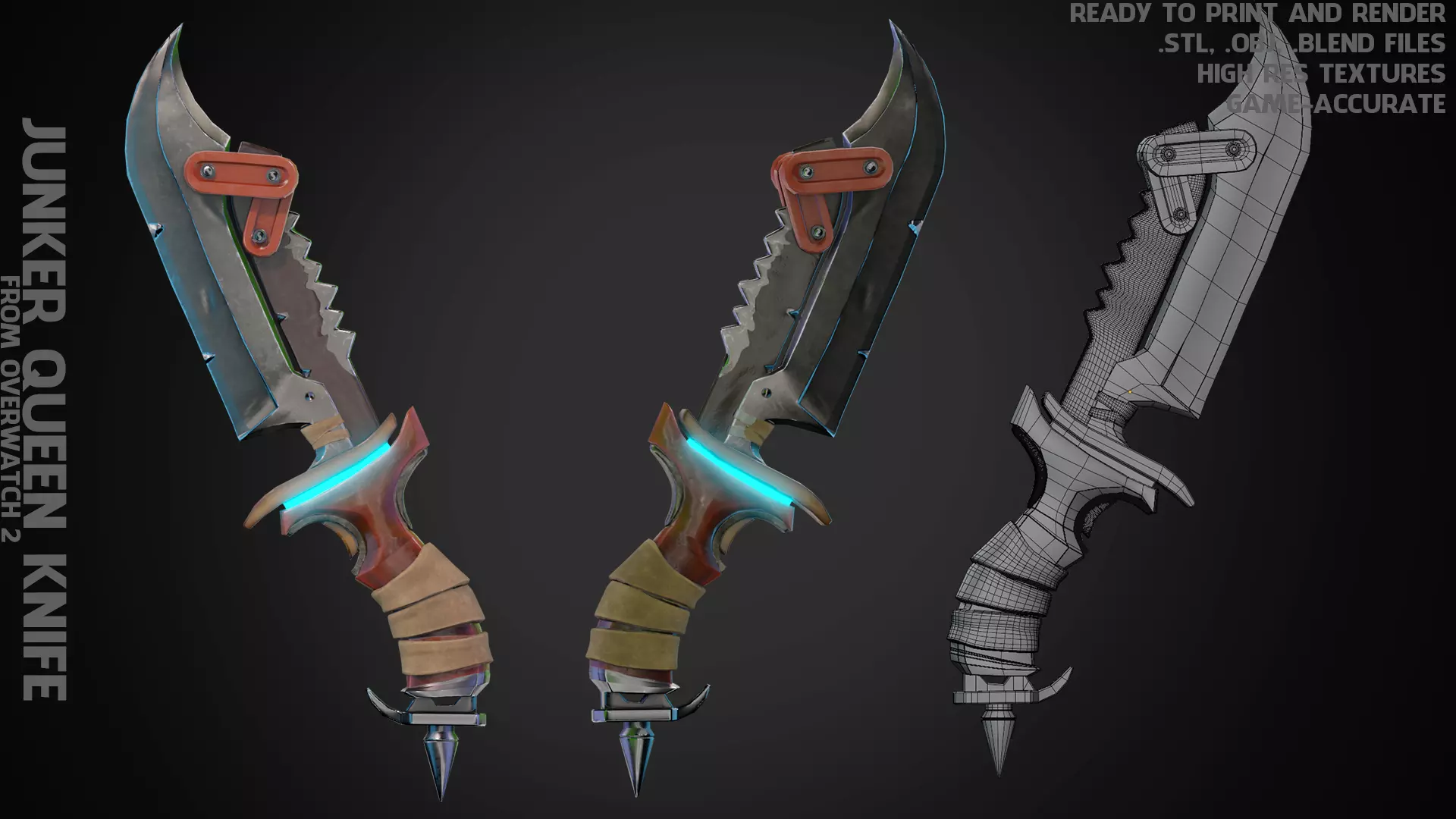 Overwatch 2 Junker Queen Knife for Cosplay 3D print model_0