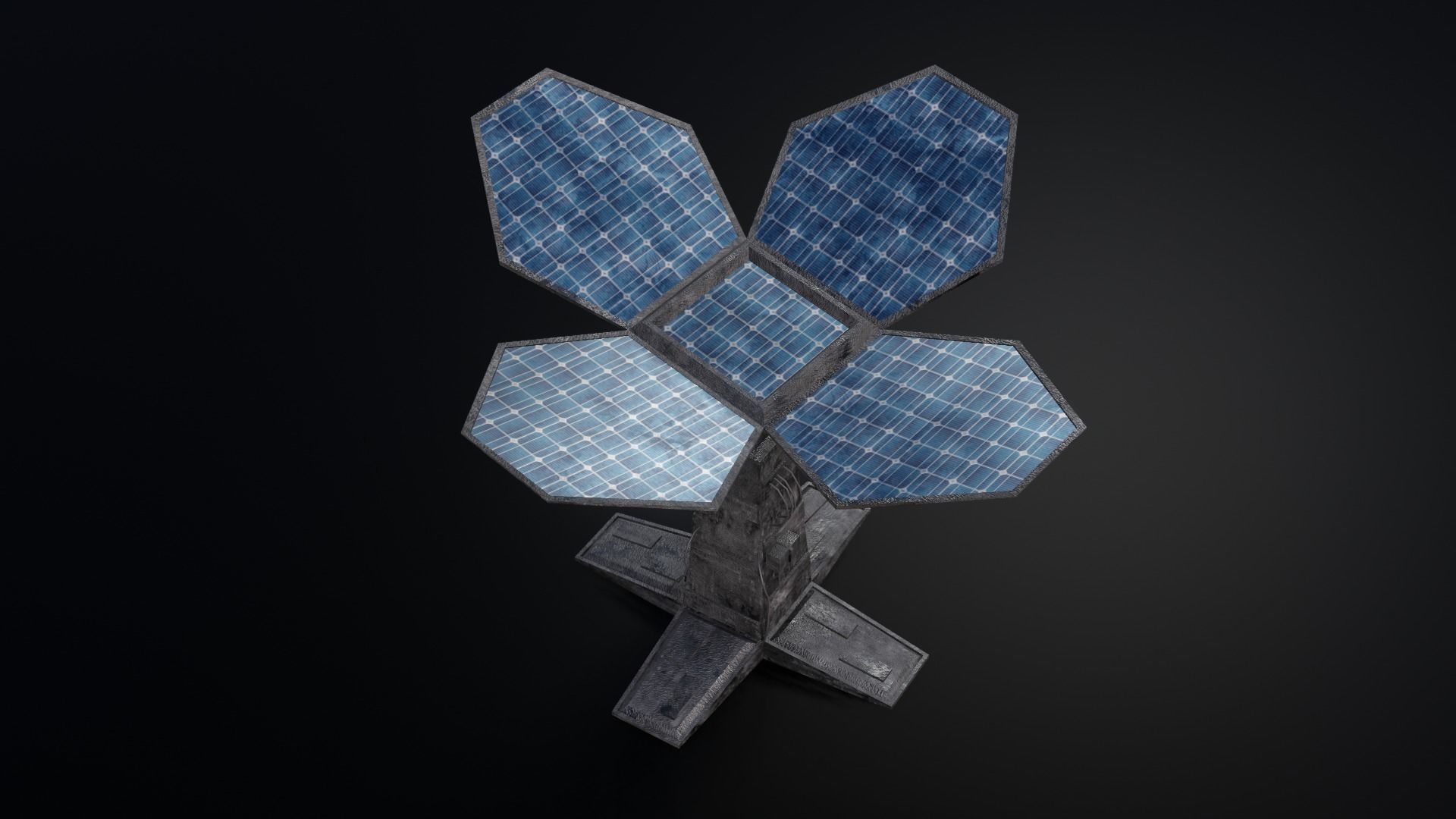Solar Tower - Solar Panel Low-poly 3D model_6