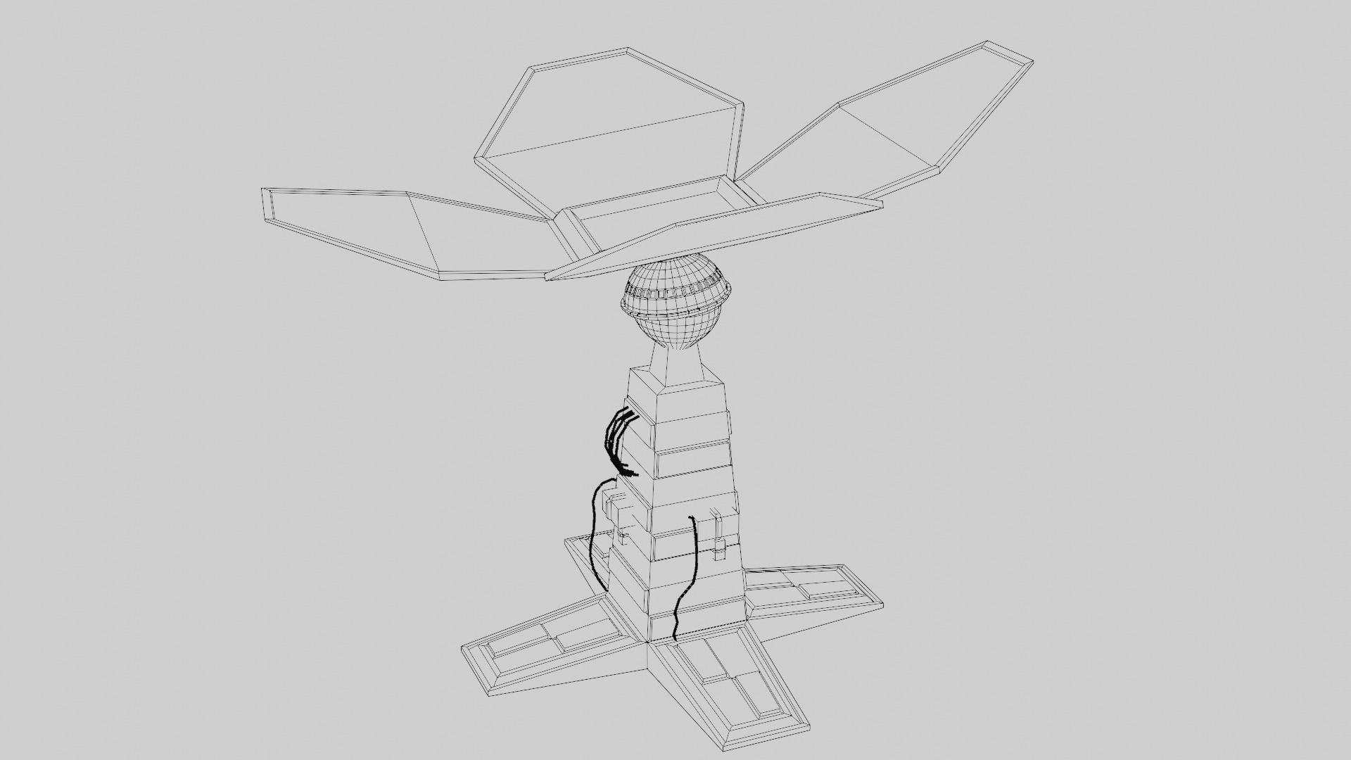 Solar Tower - Solar Panel Low-poly 3D model_13