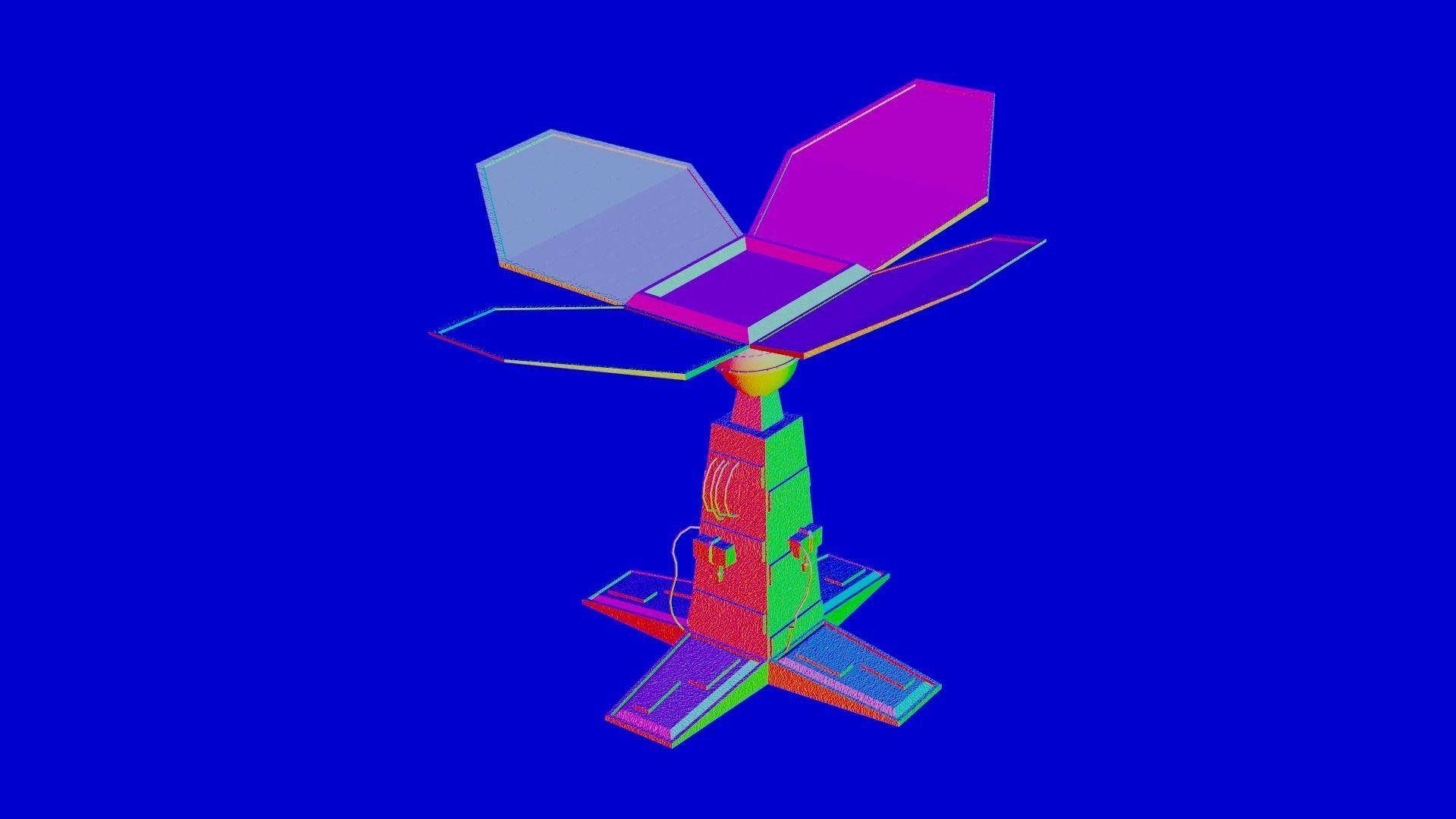 Solar Tower - Solar Panel Low-poly 3D model_10
