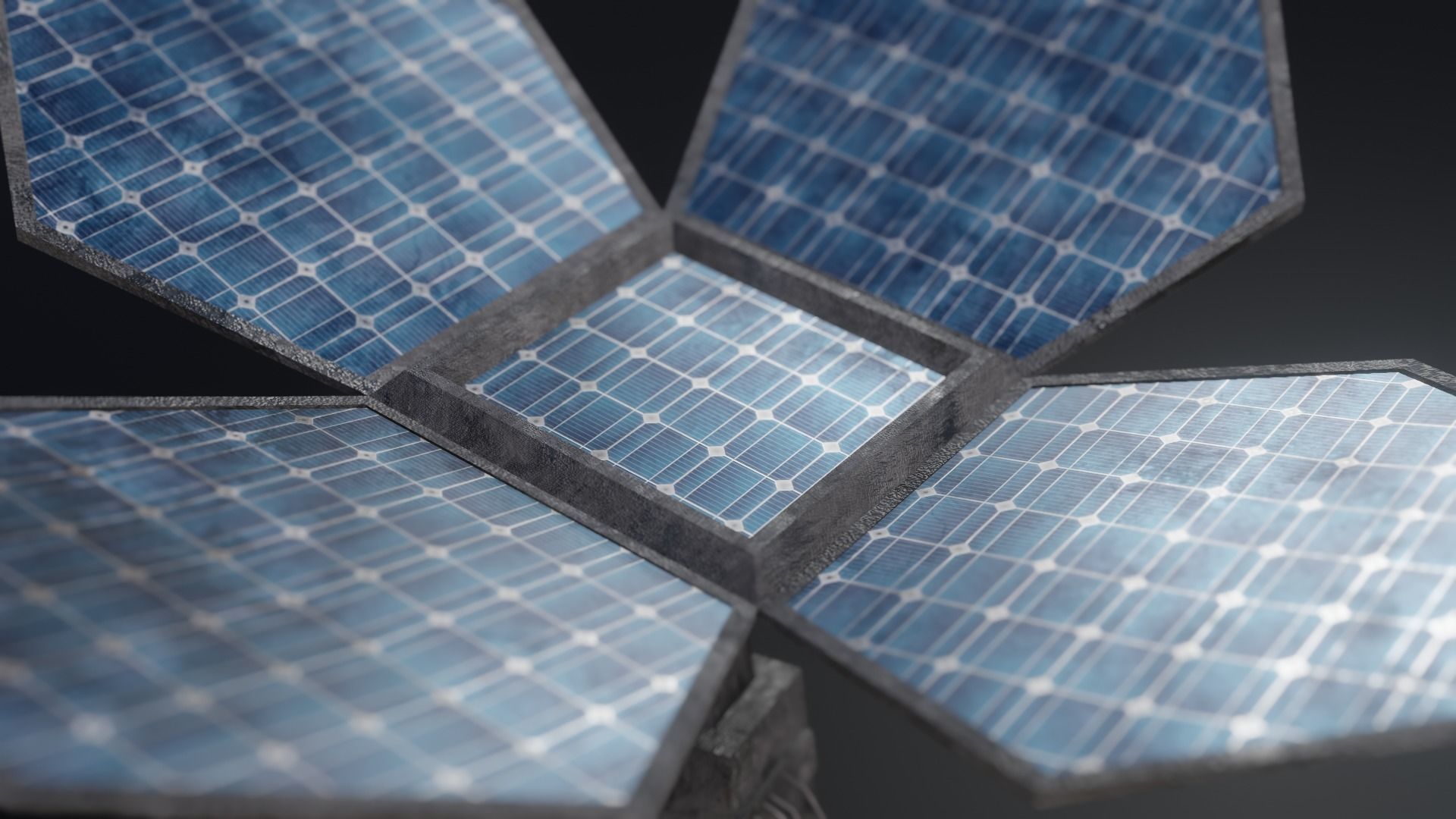 Solar Tower - Solar Panel Low-poly 3D model_4