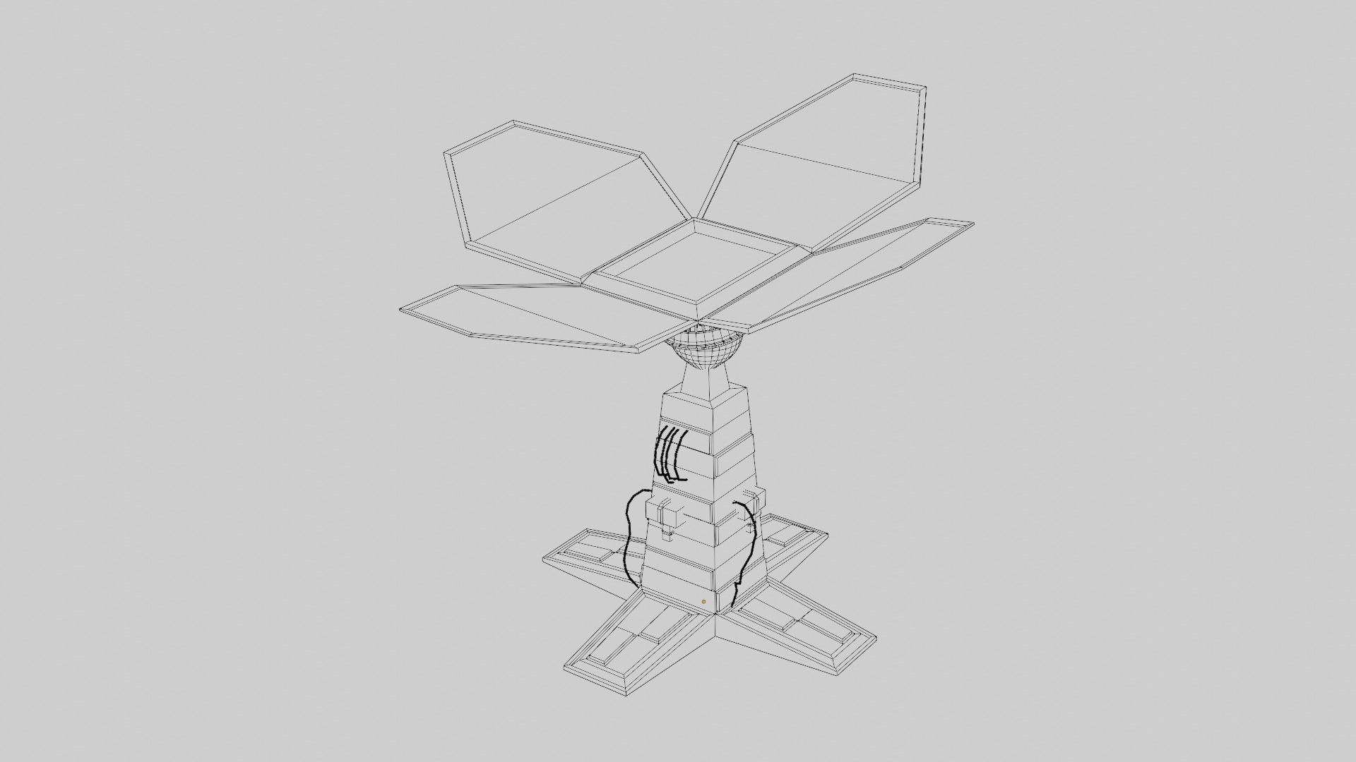 Solar Tower - Solar Panel Low-poly 3D model_14