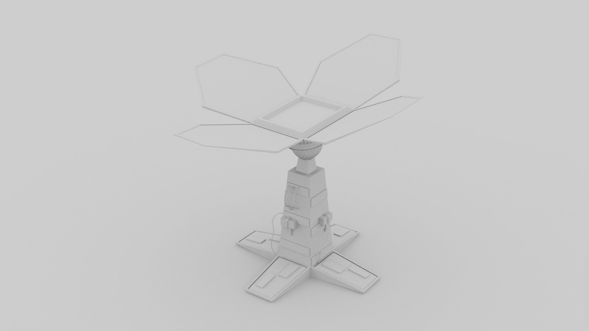 Solar Tower - Solar Panel Low-poly 3D model_12