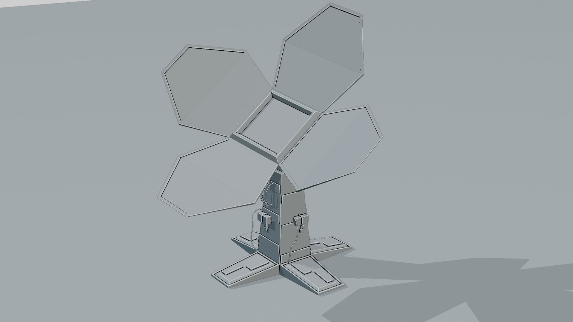 Solar Tower - Solar Panel Low-poly 3D model_11