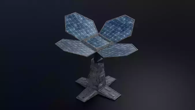 Solar Tower - Solar Panel Low-poly 3D model
