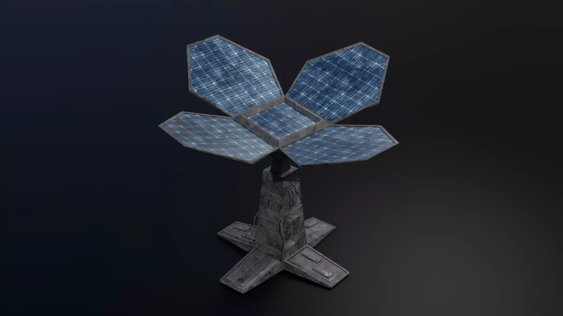 Solar Tower - Solar Panel Low-poly 3D model_0