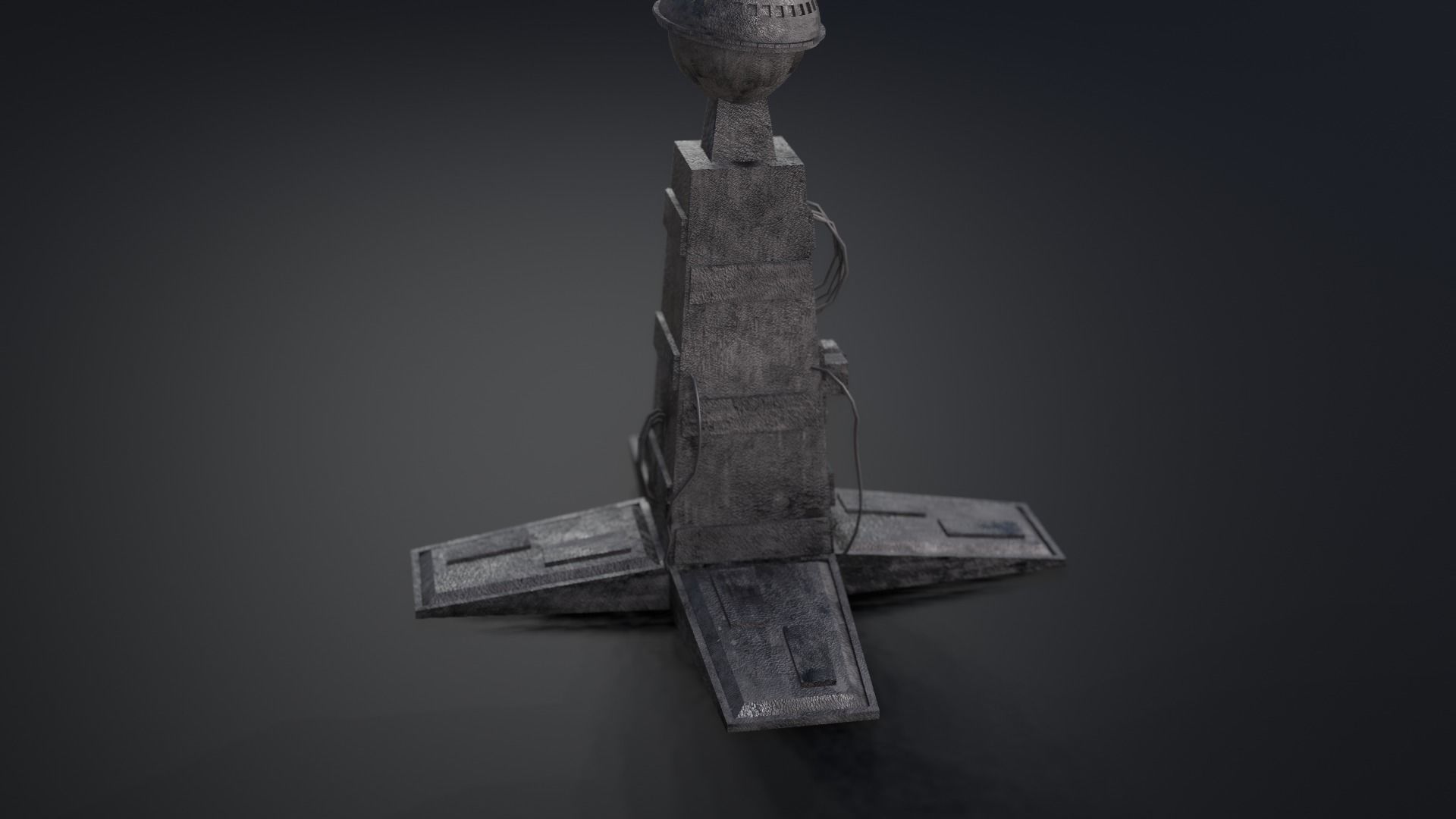 Solar Tower - Solar Panel Low-poly 3D model_7