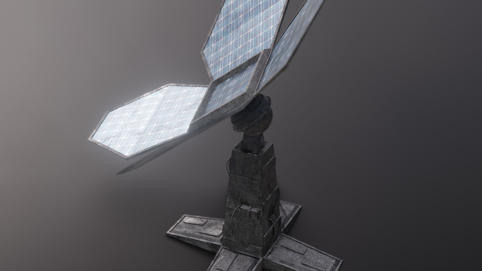 Solar Tower - Solar Panel Low-poly 3D model_2