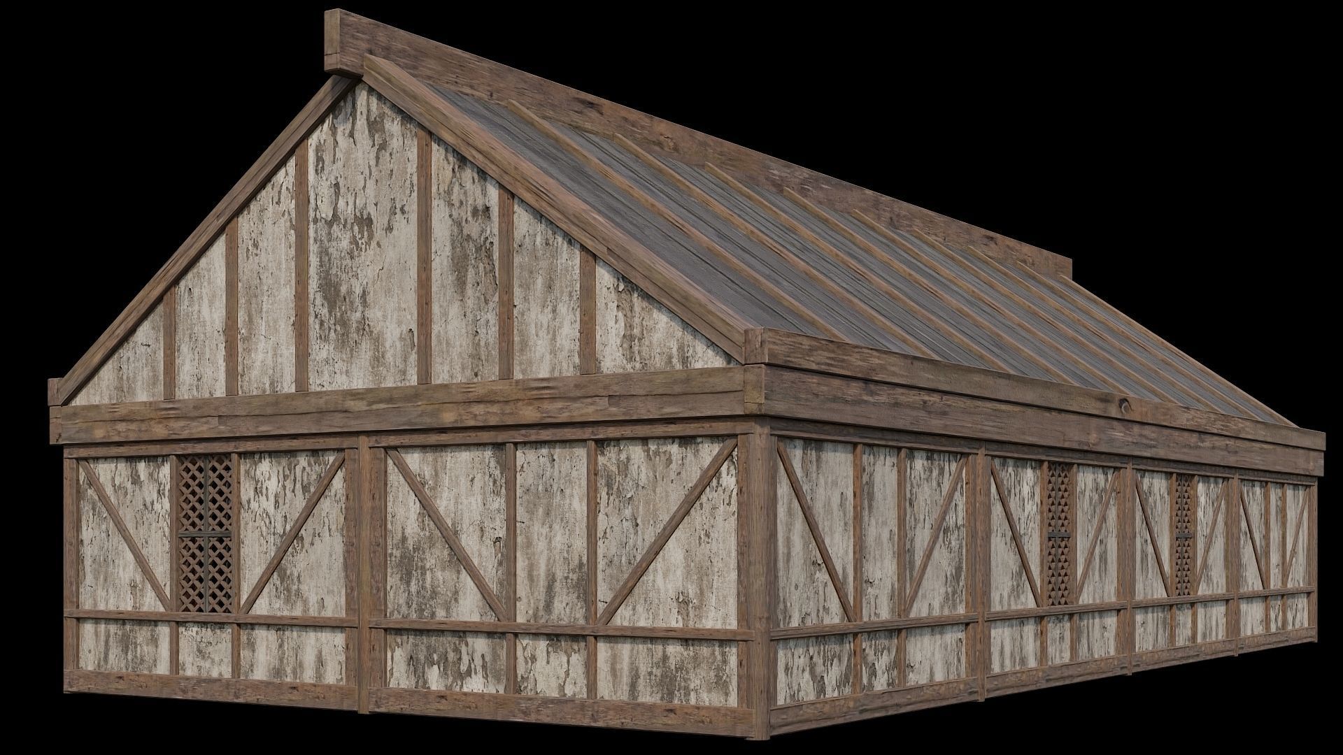 Medieval Houses Pack 36-37-38-39-40 - 4K Textures Game Ready Low-poly 3D model_8