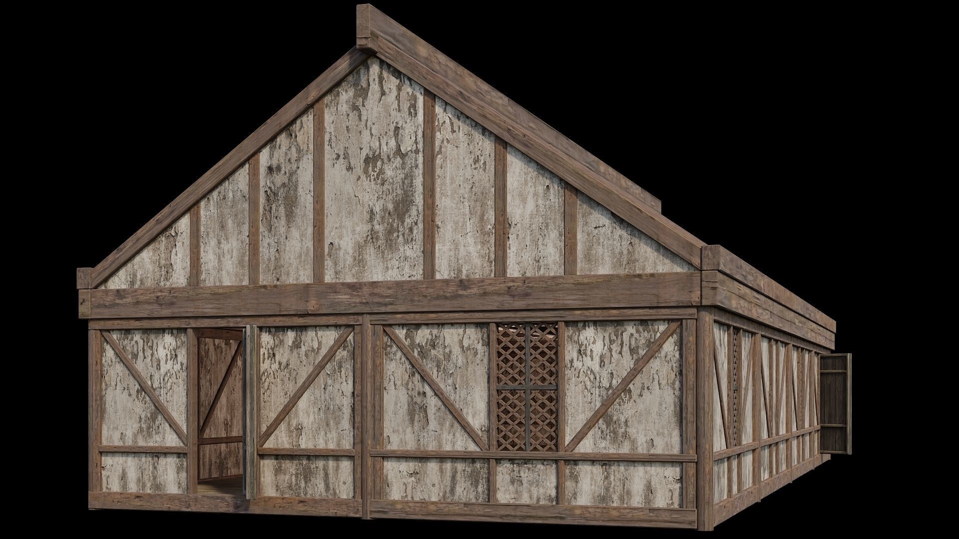 Medieval Houses Pack 36-37-38-39-40 - 4K Textures Game Ready Low-poly 3D model_11
