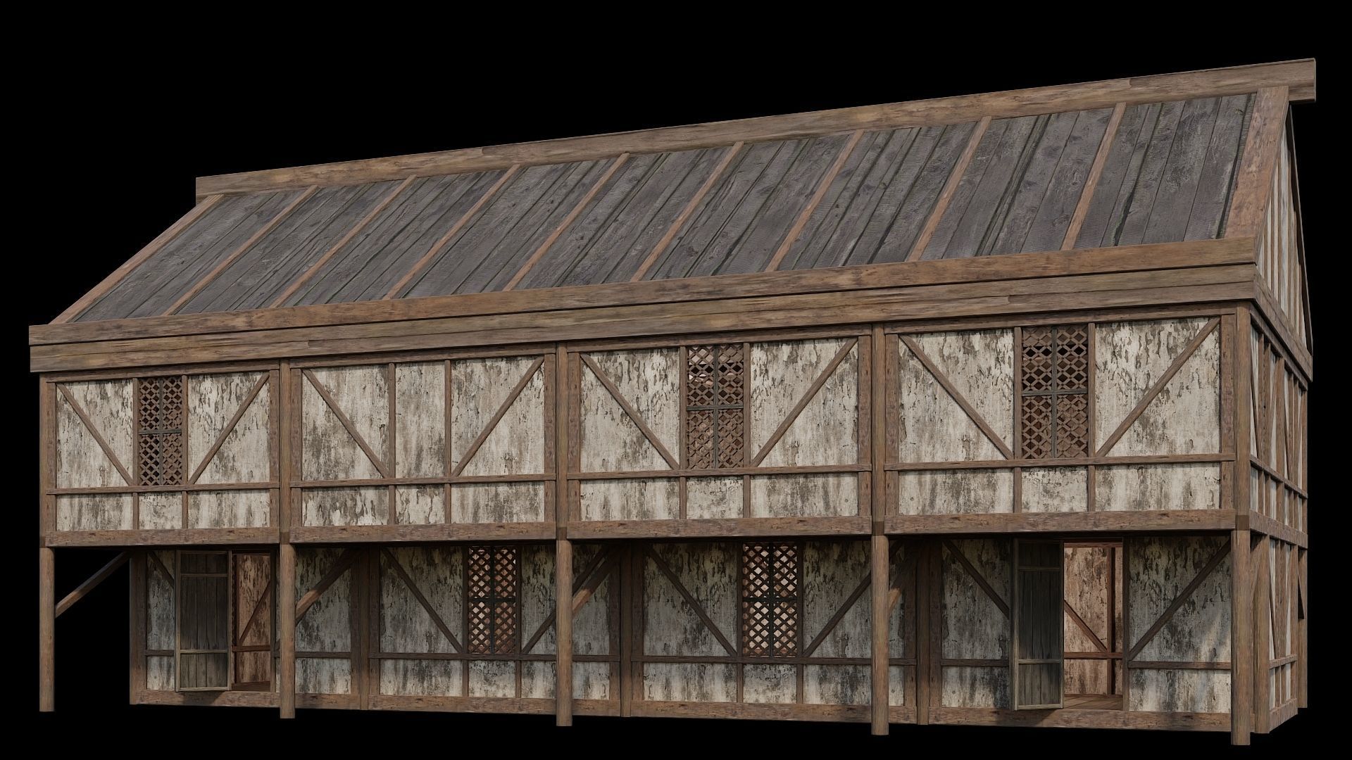 Medieval Houses Pack 36-37-38-39-40 - 4K Textures Game Ready Low-poly 3D model_25