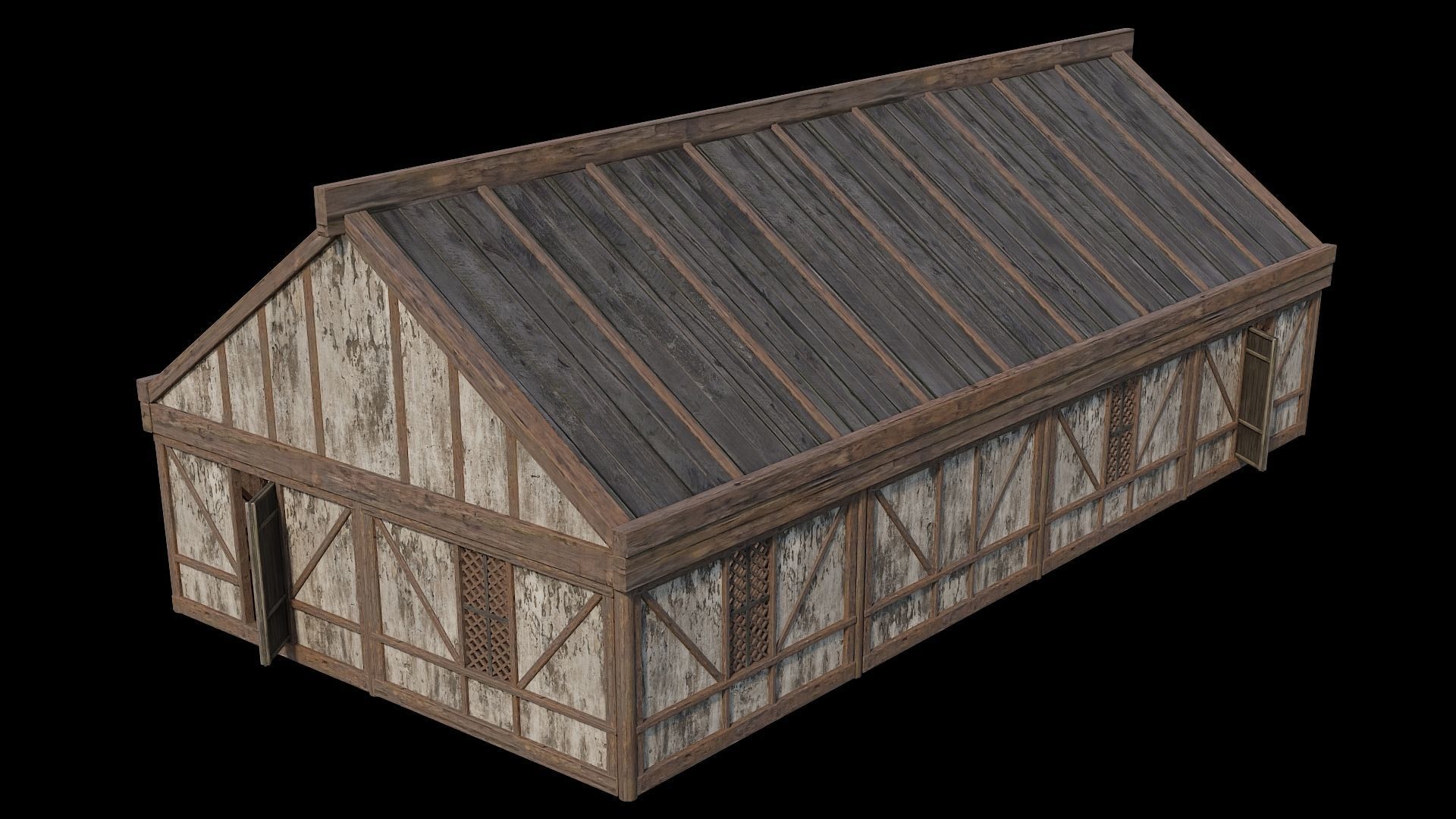 Medieval Houses Pack 36-37-38-39-40 - 4K Textures Game Ready Low-poly 3D model_13