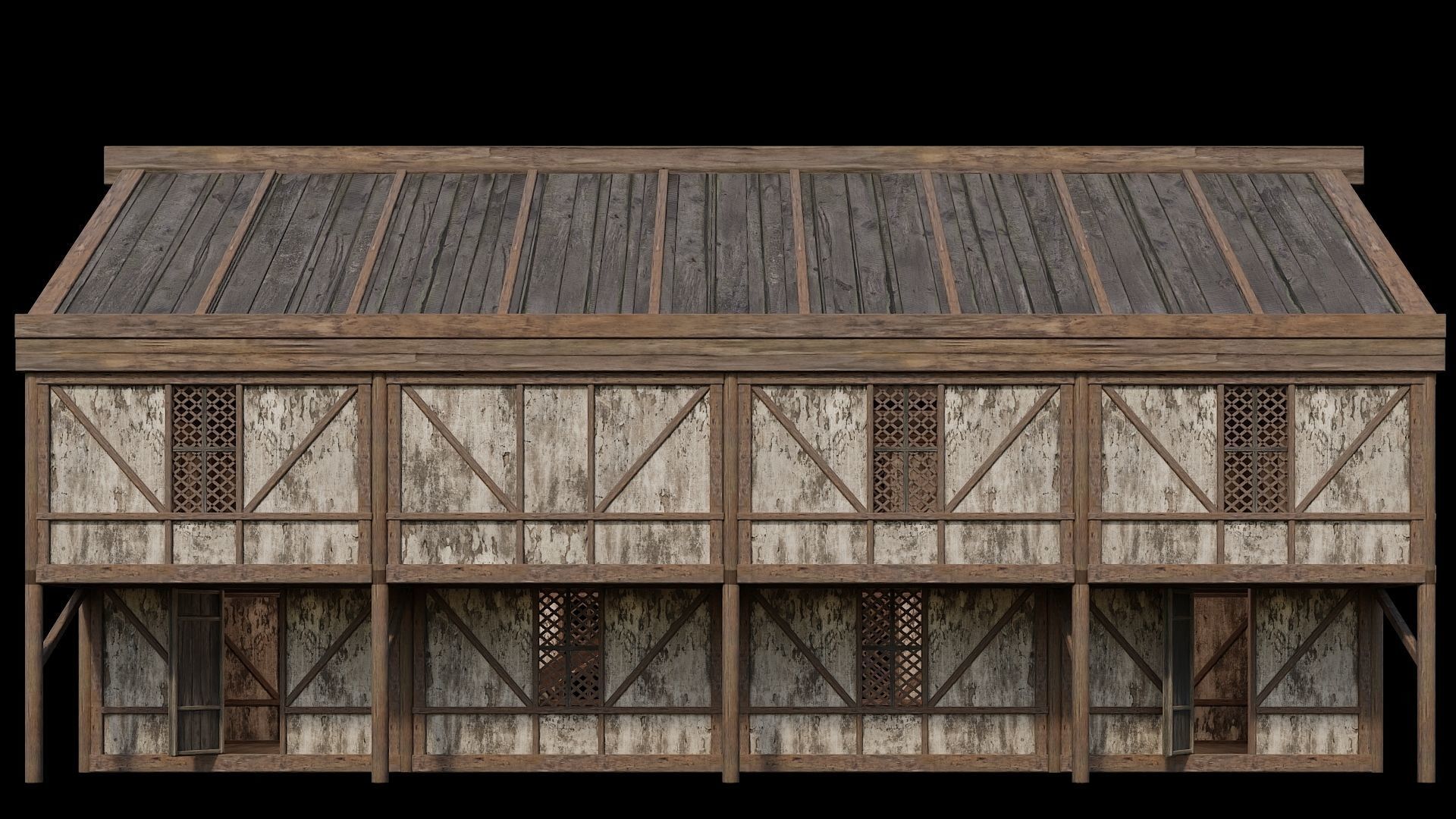 Medieval Houses Pack 36-37-38-39-40 - 4K Textures Game Ready Low-poly 3D model_23
