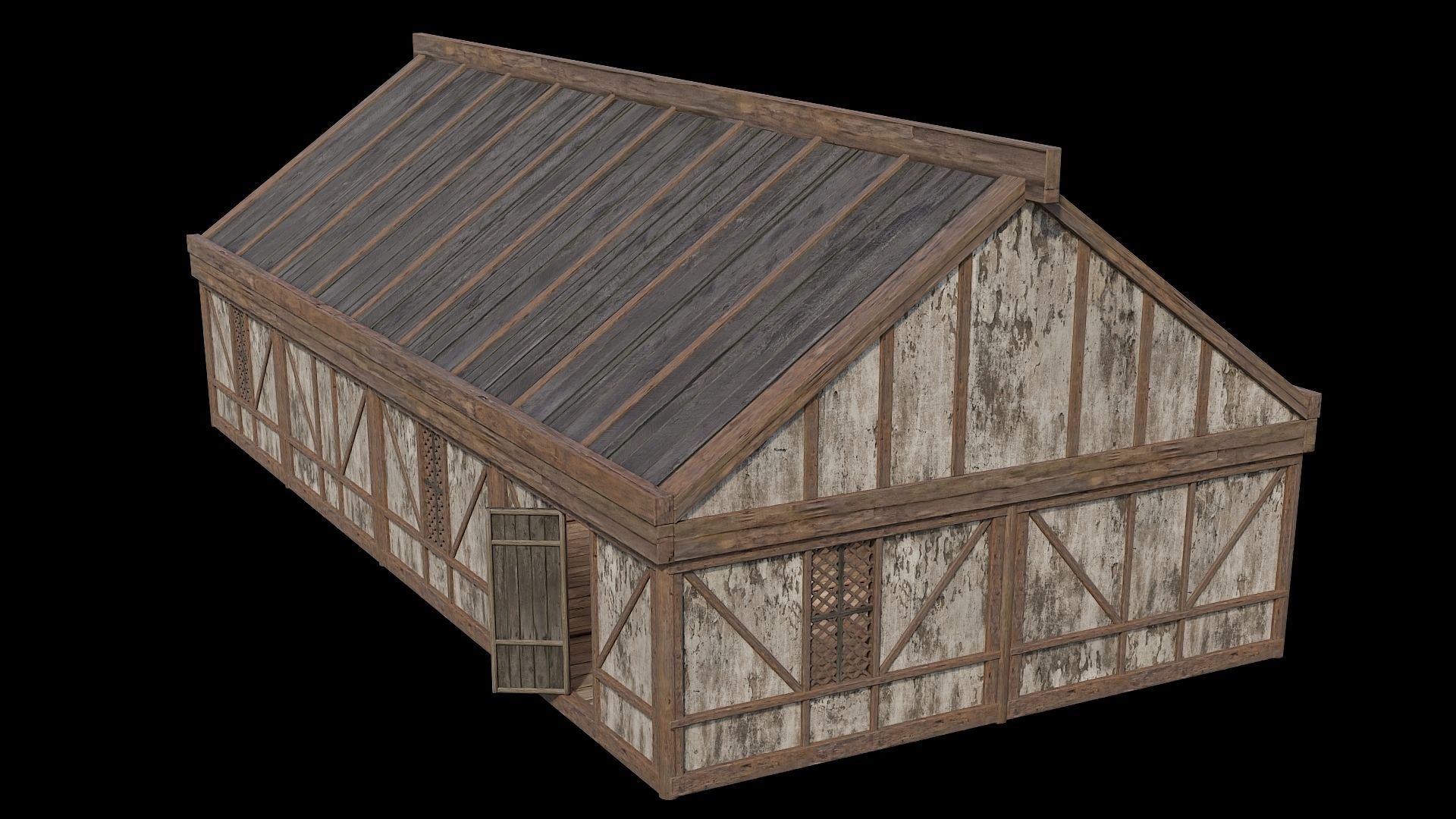 Medieval Houses Pack 36-37-38-39-40 - 4K Textures Game Ready Low-poly 3D model_16