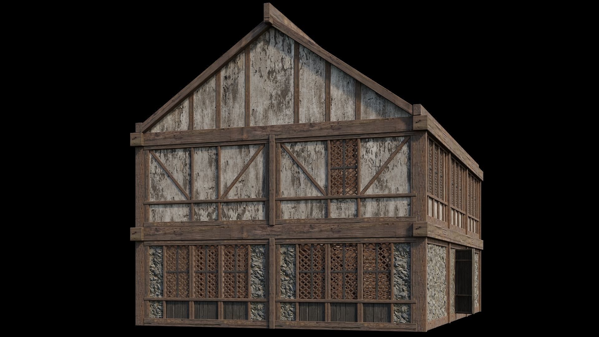Medieval Houses Pack 36-37-38-39-40 - 4K Textures Game Ready Low-poly 3D model_50