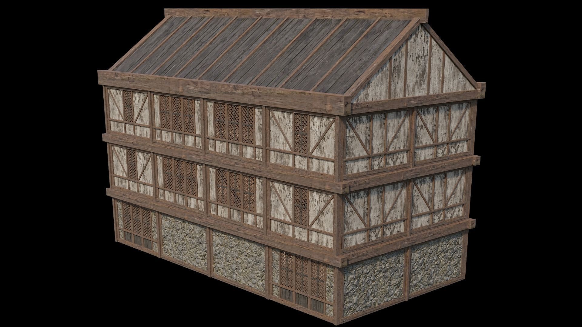 Medieval Houses Pack 36-37-38-39-40 - 4K Textures Game Ready Low-poly 3D model_66