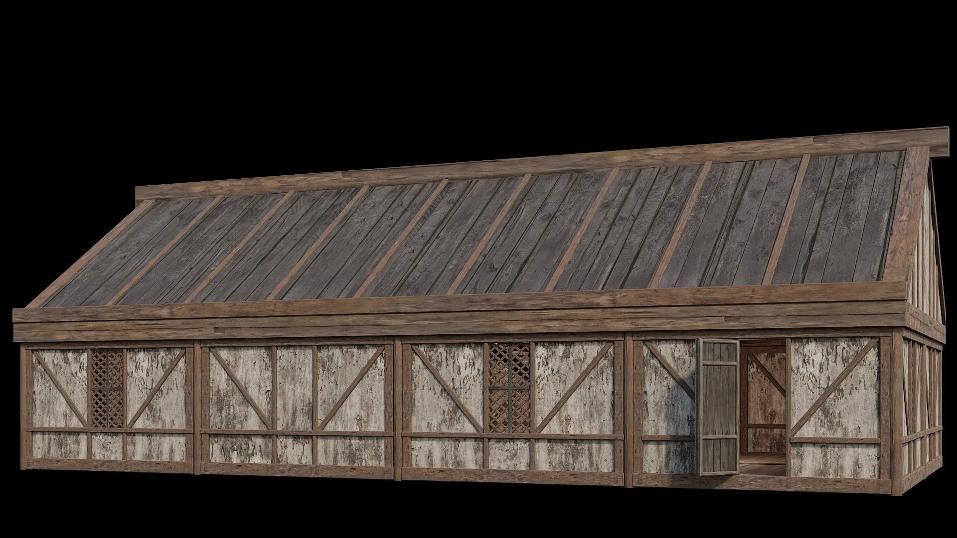 Medieval Houses Pack 36-37-38-39-40 - 4K Textures Game Ready Low-poly 3D model_12