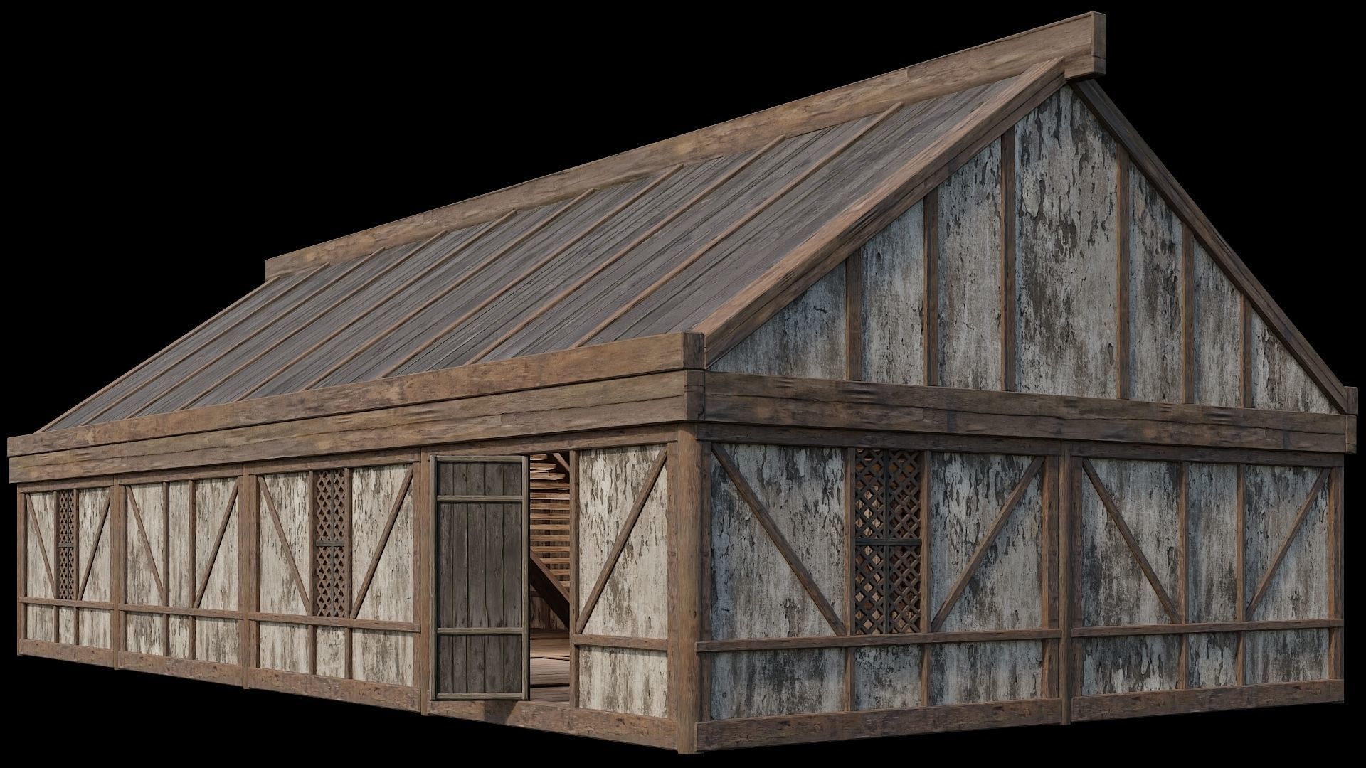 Medieval Houses Pack 36-37-38-39-40 - 4K Textures Game Ready Low-poly 3D model_9