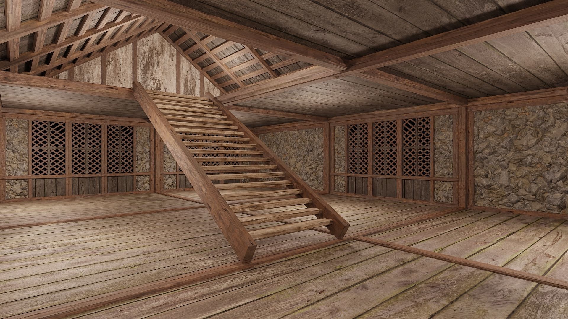 Medieval Houses Pack 36-37-38-39-40 - 4K Textures Game Ready Low-poly 3D model_43