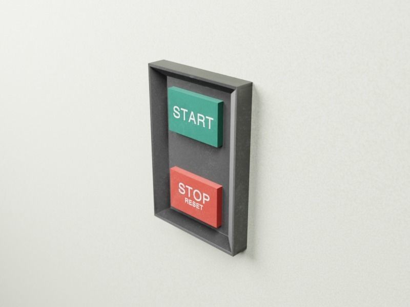 On Off Buttons Low-poly 3D model_1