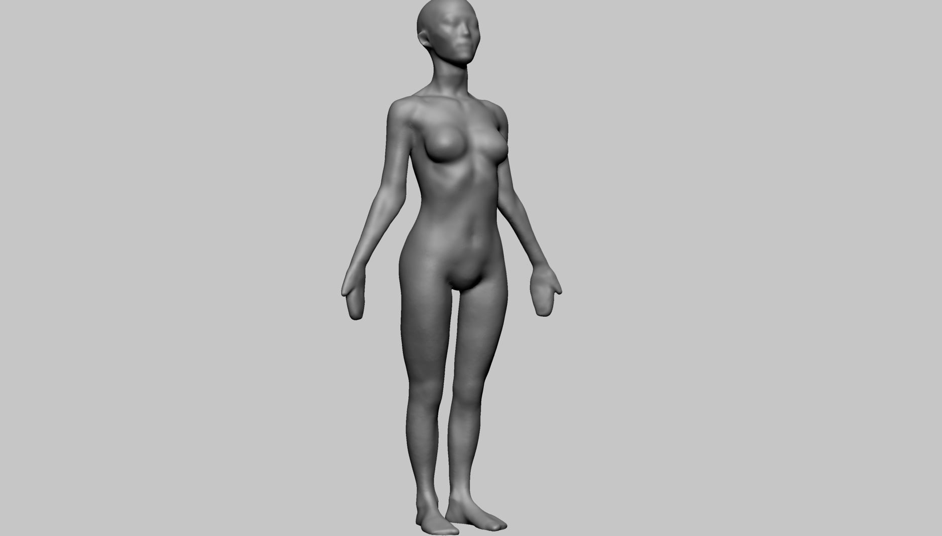 Base Female Anatomy B 3D model_2