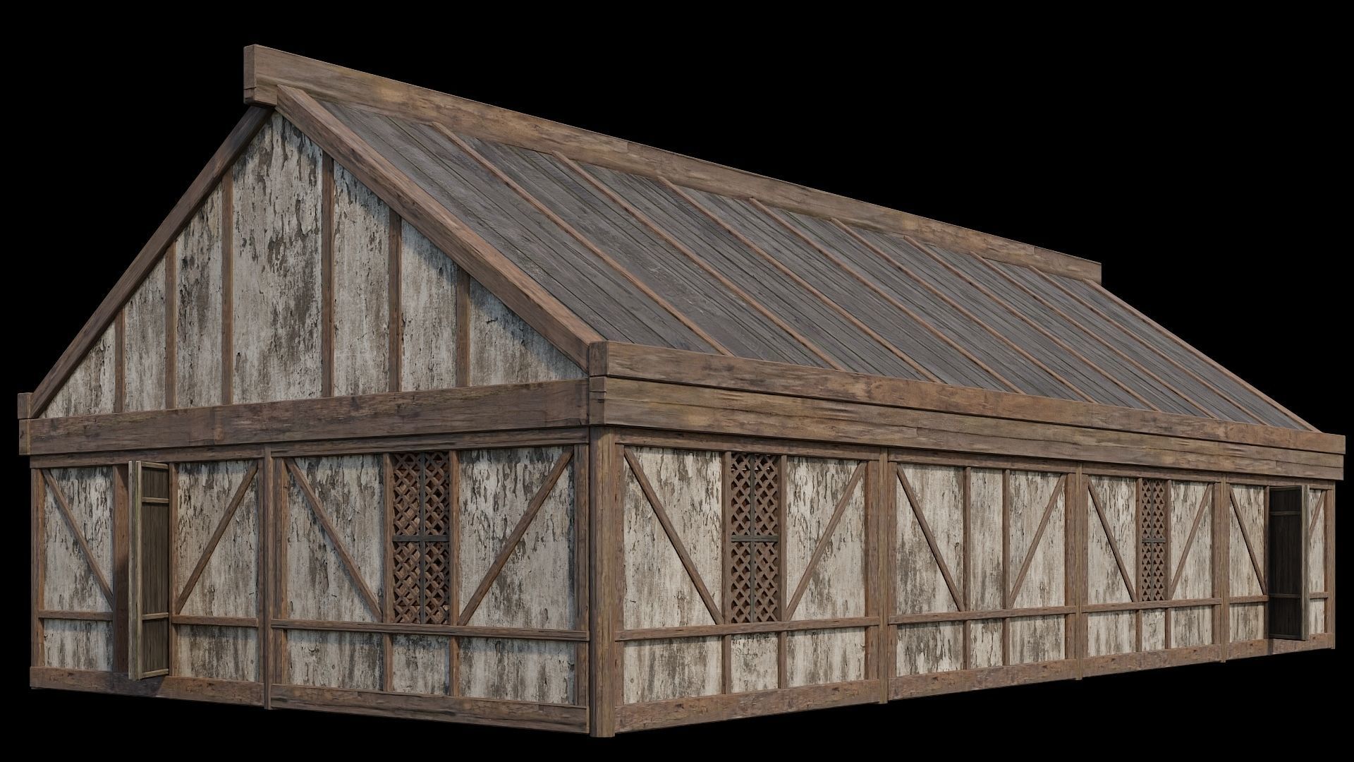 Medieval Houses 36- 4K Textures Game Ready Low-poly 3D model_1