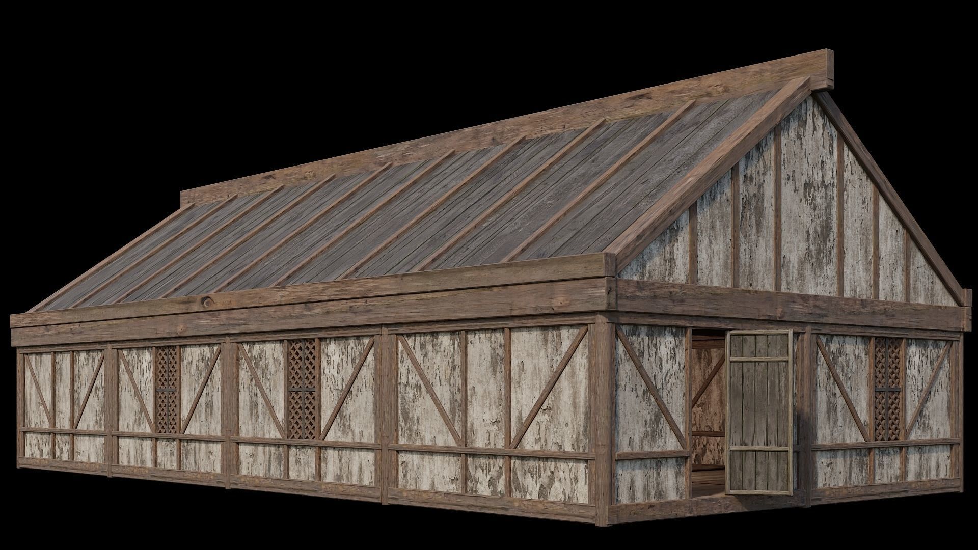 Medieval Houses 36- 4K Textures Game Ready Low-poly 3D model_6