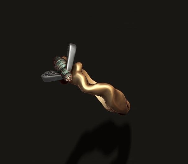 bee honey ring 3D print model_3