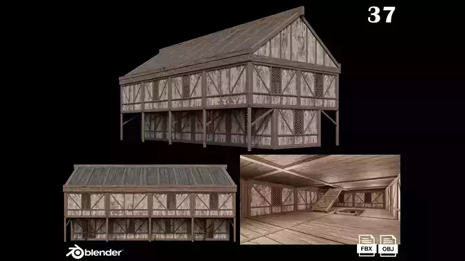 Medieval Houses 37- 4K Textures Game Ready