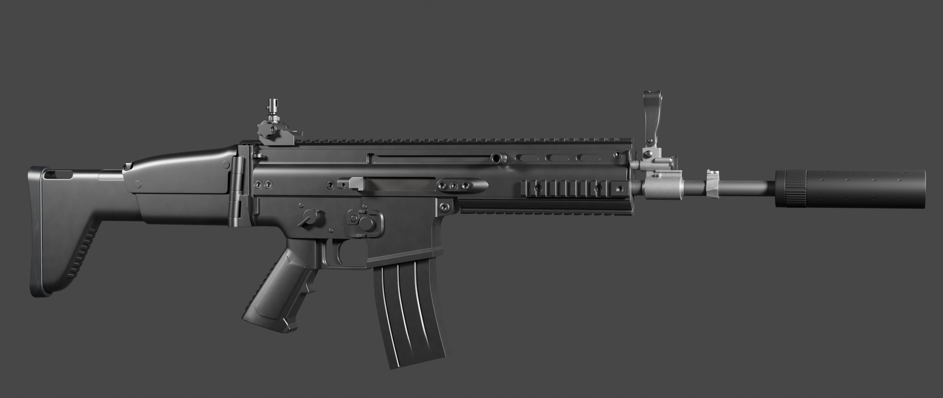 FN SCAR-H High Poly Free 3D model_1