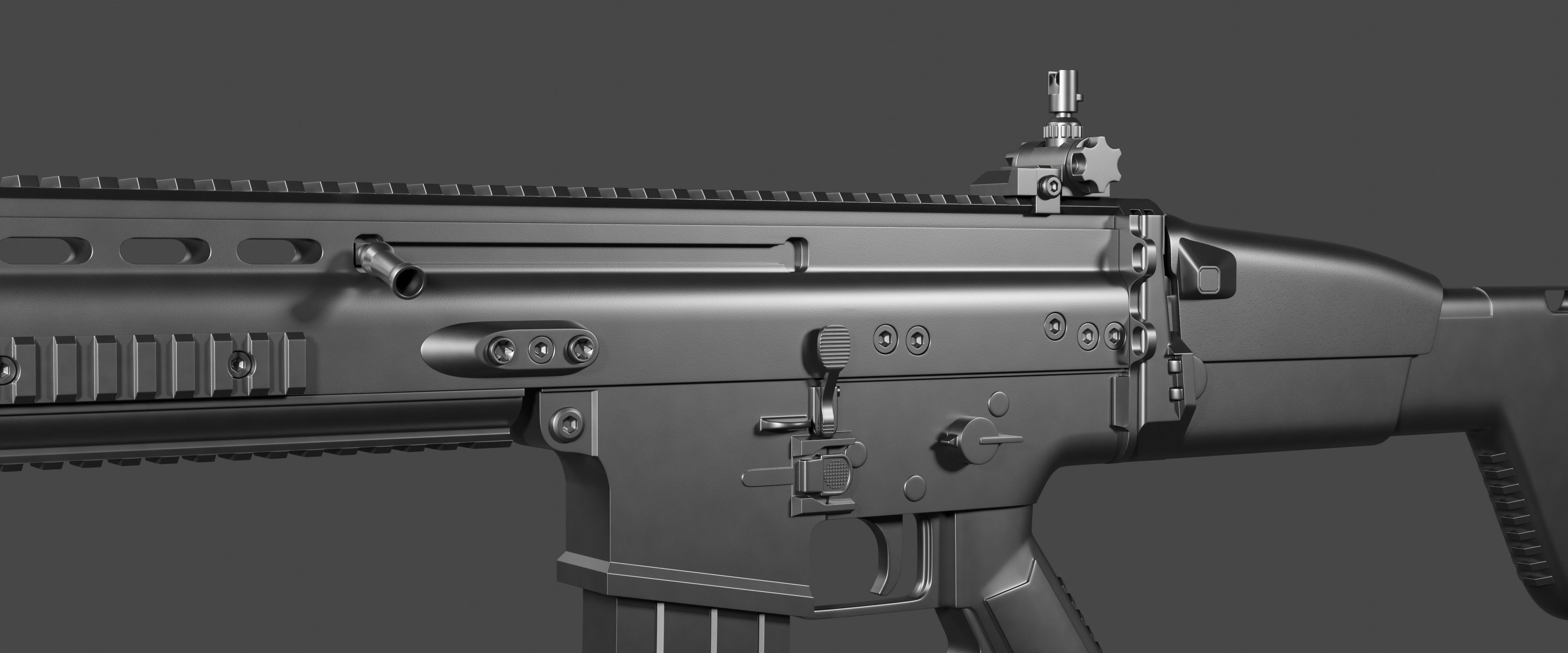 FN SCAR-H High Poly Free 3D model_3