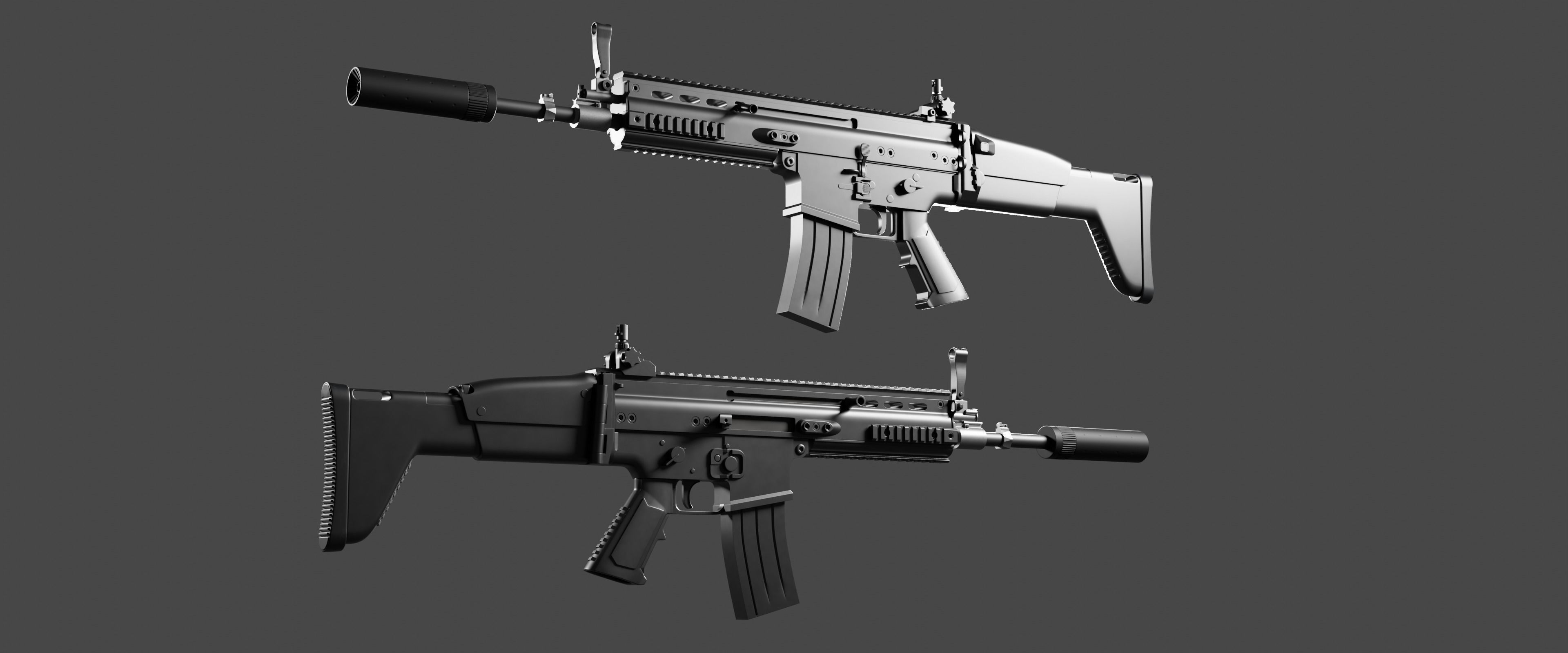 FN SCAR-H High Poly Free 3D model_2