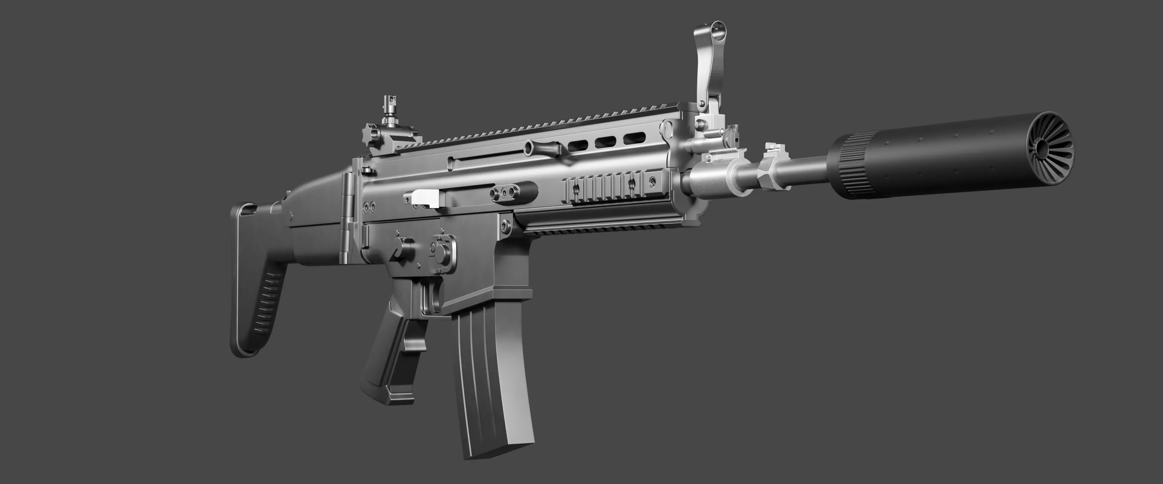 FN SCAR-H High Poly Free 3D model_0