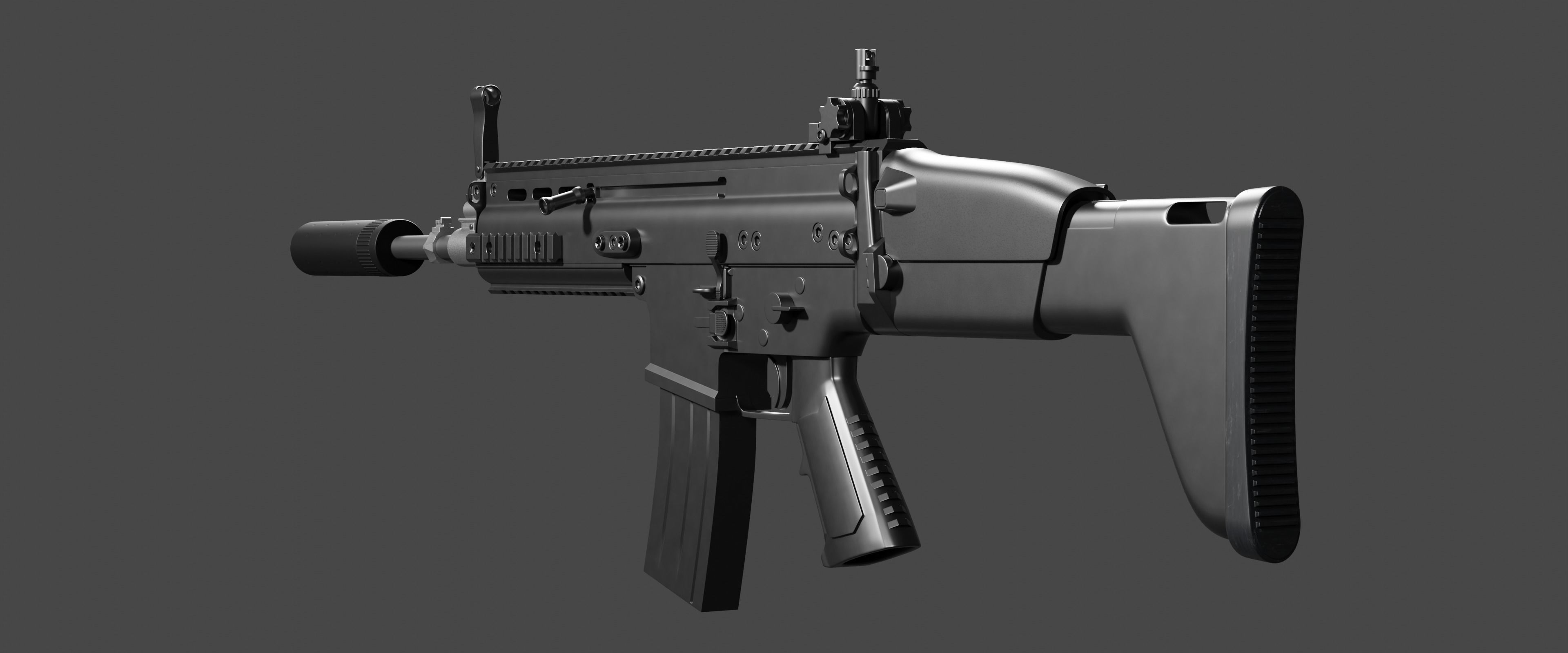 FN SCAR-H High Poly Free 3D model_5