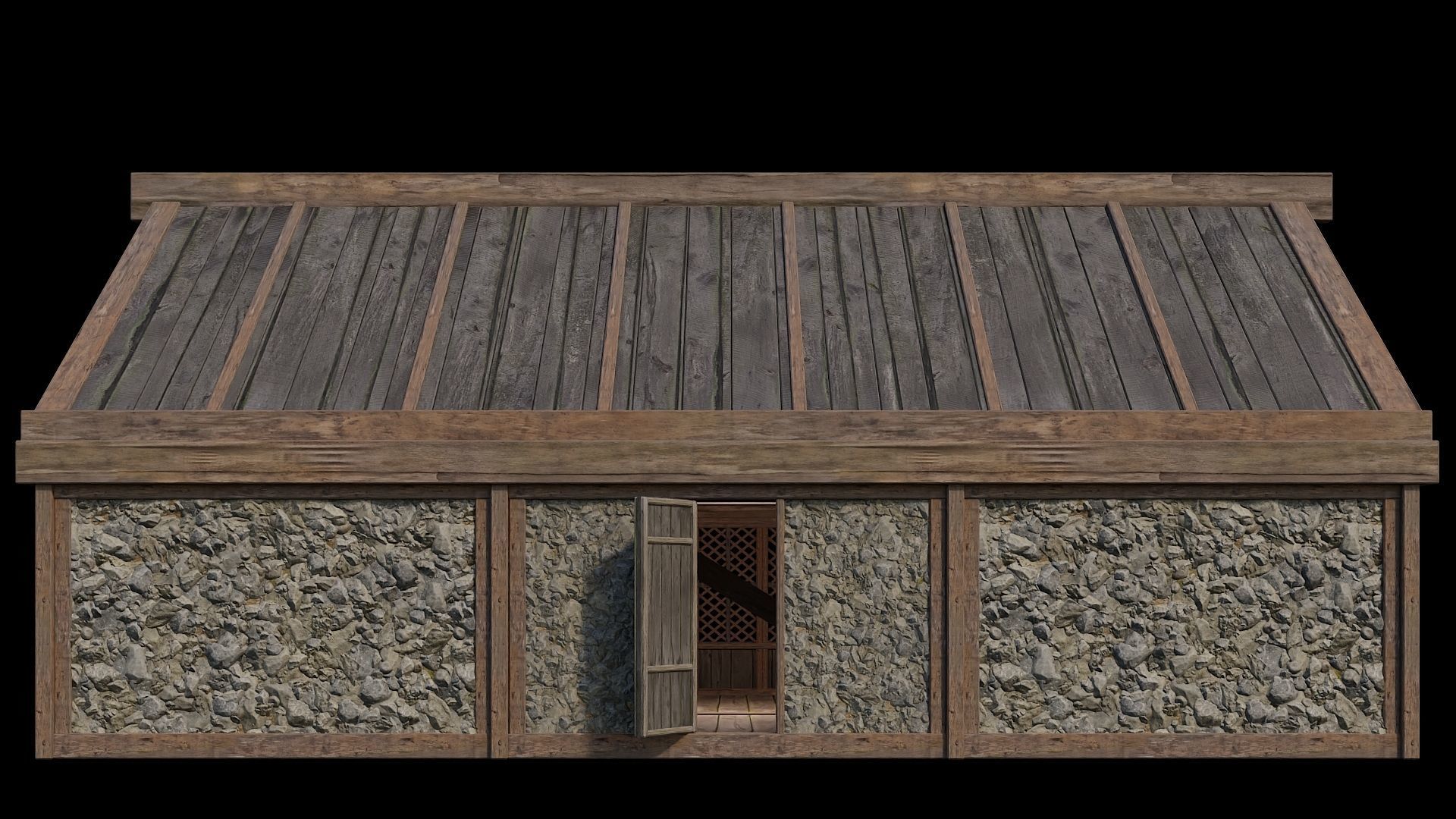 Medieval Houses 38- 4K Textures Game Ready Low-poly 3D model_3