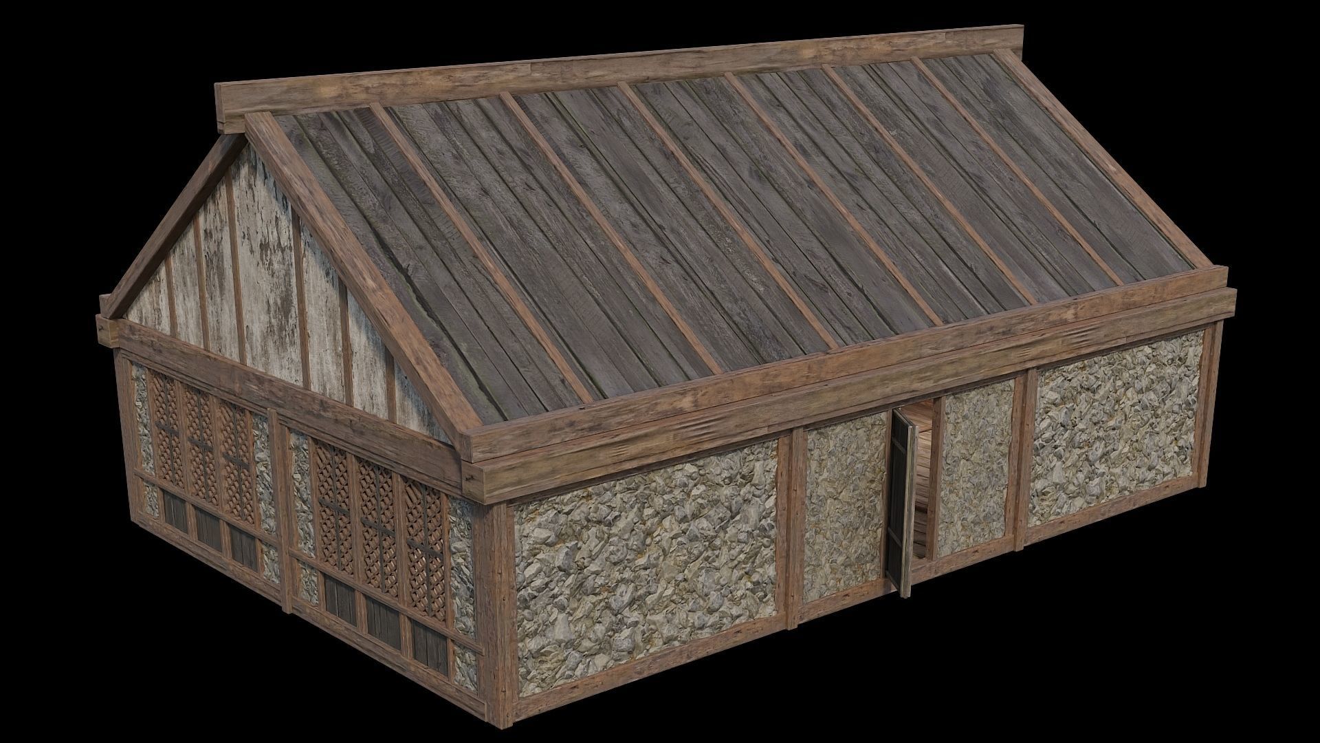 Medieval Houses 38- 4K Textures Game Ready Low-poly 3D model_11