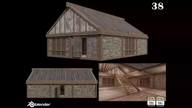 Medieval Houses 38- 4K Textures Game Ready